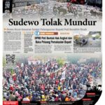 Arsip berita demo besar - besaran 13 Agustus dari koran Tribun Jateng.