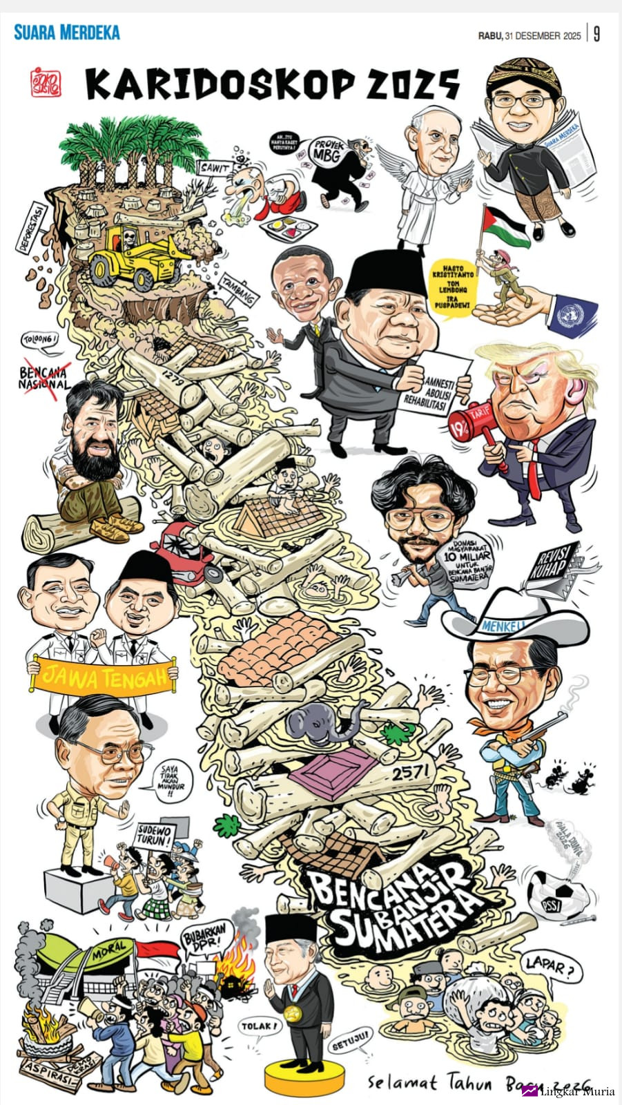 Desain kaleidoskop peristiwa penting yang dirangkum Suara Merdeka