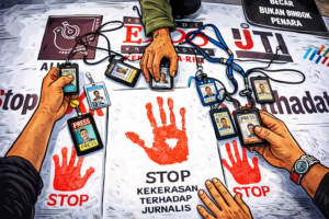 Stop kekerasan terhadap jurnalis.
