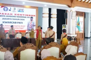 Pelepasan Kontingen Kwarcab Pati, Chandra Harapkan Bumi Mina Tani Menjadi Kebanggaan di Jamnas XII
