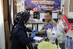 Peringati Hari Jadi Humas Polri ke-75, Polresta Pati Gelar Donor Darah