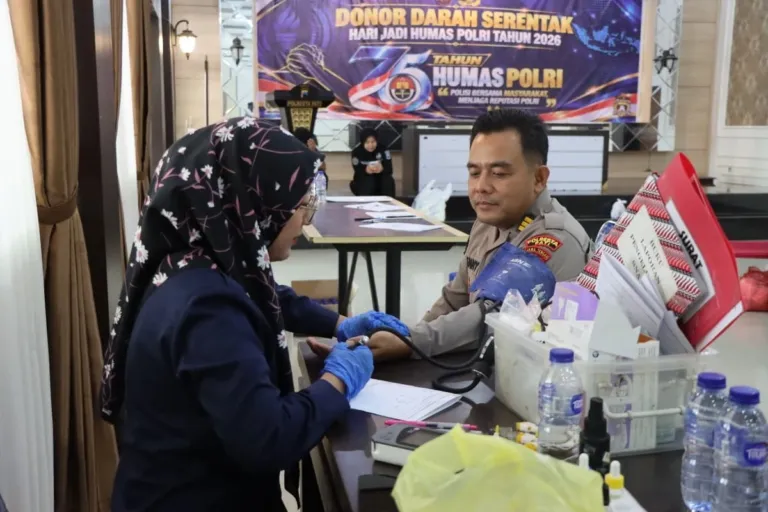 Peringati Hari Jadi Humas Polri ke-75, Polresta Pati Gelar Donor Darah